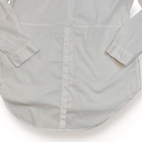 Est. 1946 White Button Down Tux Tail Shirt Medium Longline Curved Hem - Picture 5 of 9